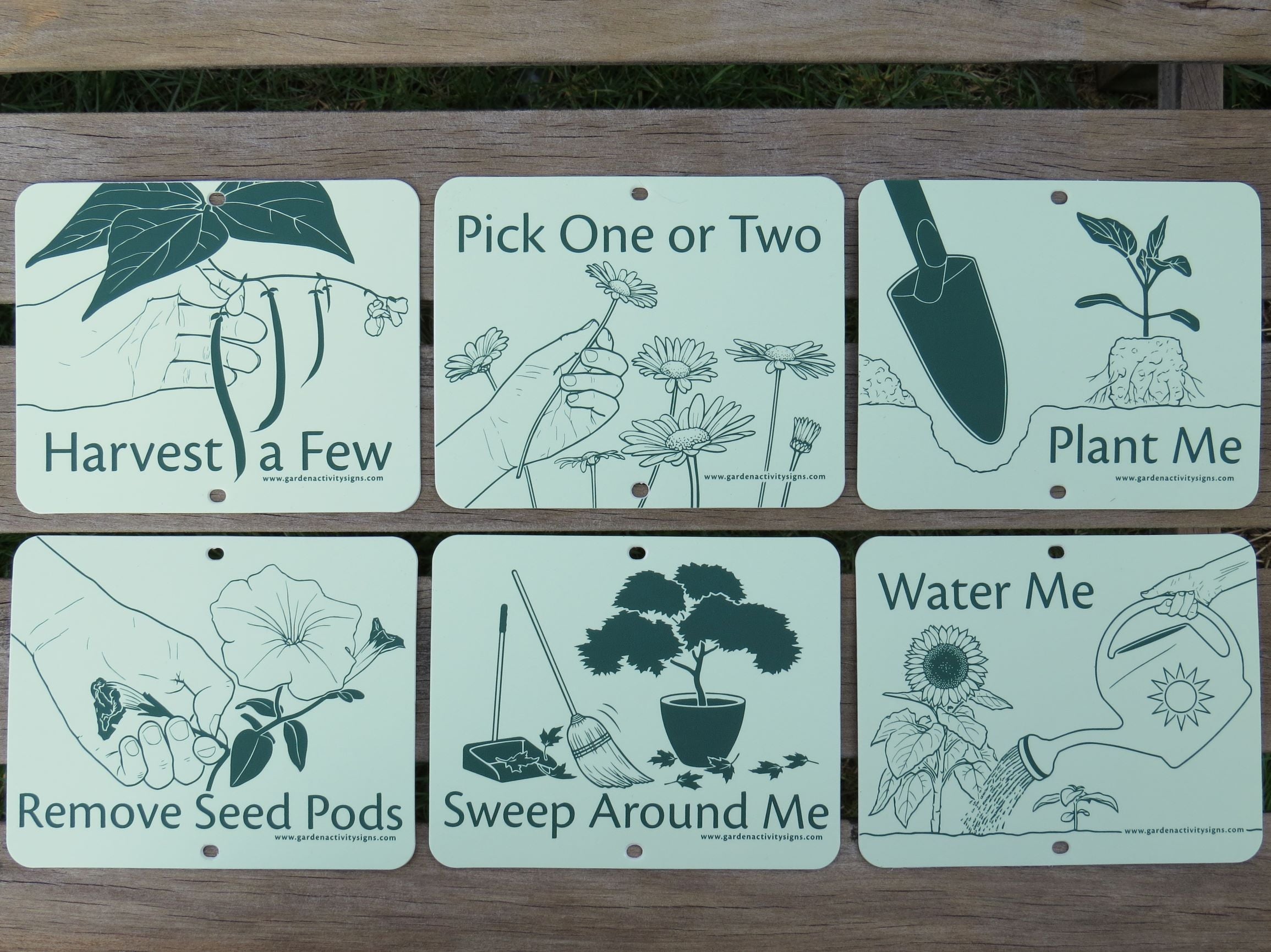 Garden Activity Signs - Set of 6 Attachable Signs – Thrive With Nature